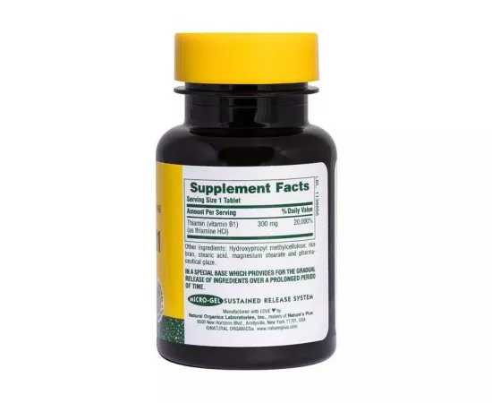 Natures plus Vitamin B1 Sustained Release Tablets 300 mg 90's