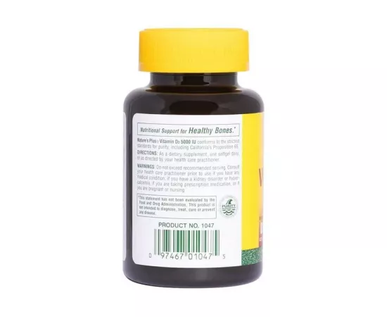 Natures Plus Vitamin D3 5000 IU Softgels 60's