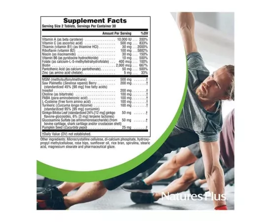 Natures Plus Ultra Hair Plus Sustained Release Mens Tablet 60's