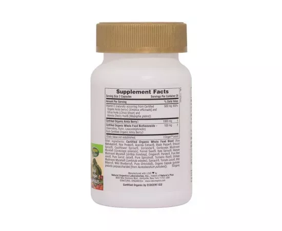 Natures Plus Source Of Life Garden Vitamin C 500 60mg Vegan Capsules
