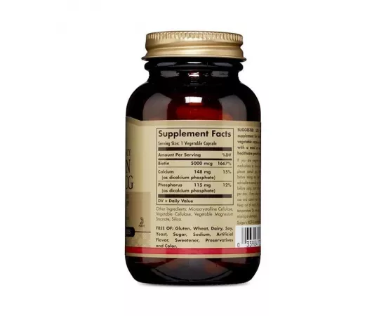 Solgar Biotin 5000 MCG Vegetable Capsules 100's