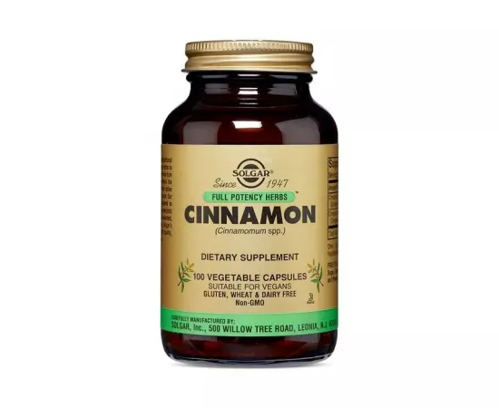 Solgar Full Potency Cinnamon Vegetable Capsules 100's