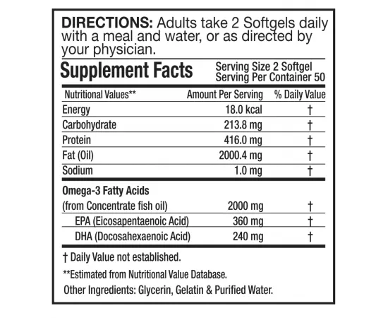 Omega 3.6.9 Fish oil, Flax seed & Borage oil Complex 2400mg 90 Softgels