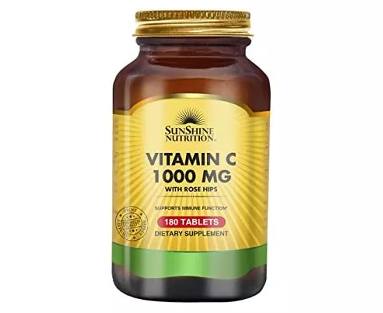 Sunshine Nutrition Vitamin C 1000 mg With Rosehips 180 Tablets