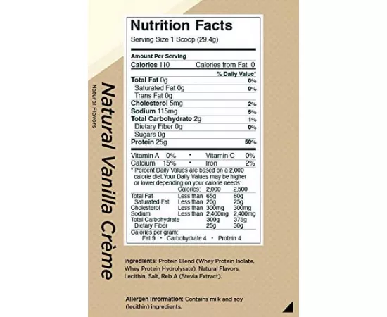 R1 Protein 38 Servings Natural Vanilla Crème 2.46 lb