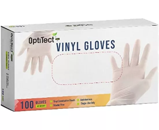 OptiTect Disposable Vinyl Powder Free Gloves 100 Pcs Small