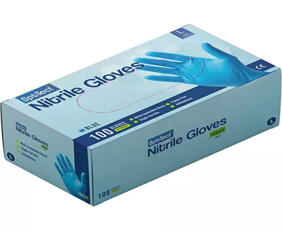 Optitect Nitrile Gloves Powder Free, 100Pcs L