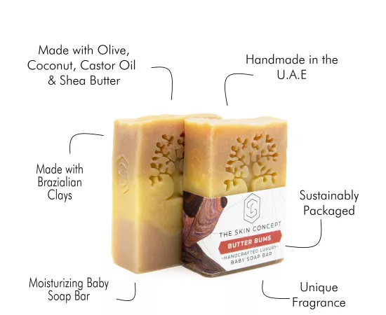 The Skin Concept Handmade Clay Soap Bar for Childrenwellness Butter Bums - Baby Bar Soap