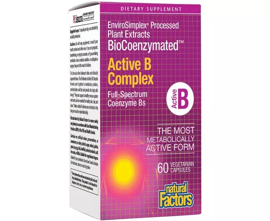 Natural Factors BioCoenzymated Active B Complex 60 Veggie Capsules