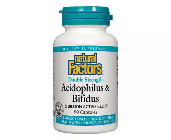 Natural Factors Acidophilus and Bifidus 5 Billion Active Cells 90 Capsules