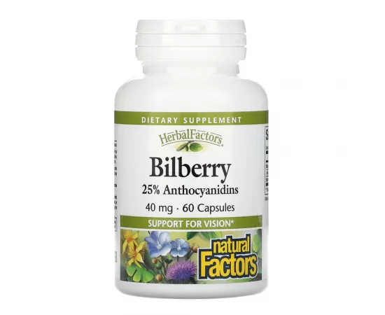 Natural Factors Bilberry 40mg 60 Capsules