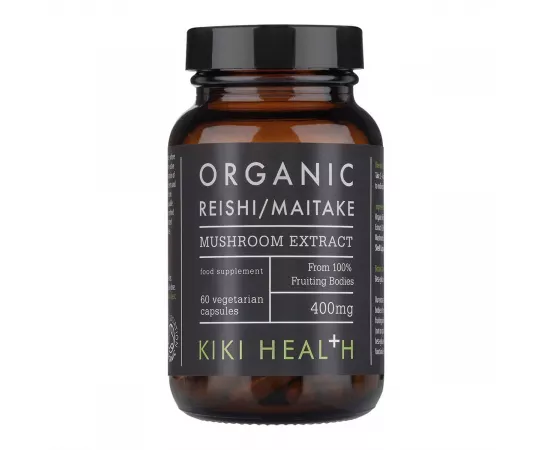 Kiki Health Organic Reishi & Maitake Mushroom Extract Vegetarian Capsules 60's