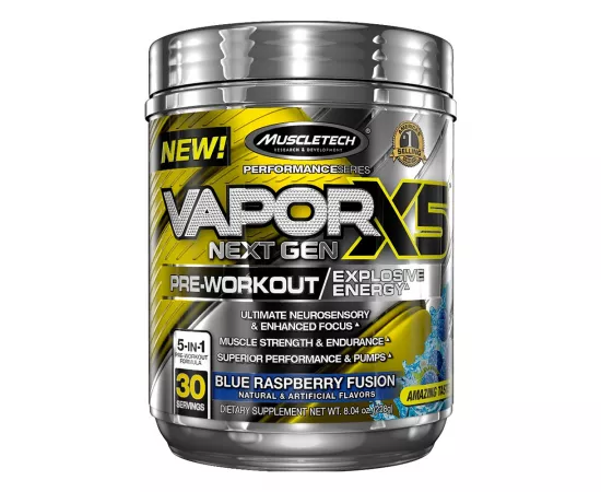 Muscletech Vapor X5 Next Gen, Blue Raspberry Fusion, 30