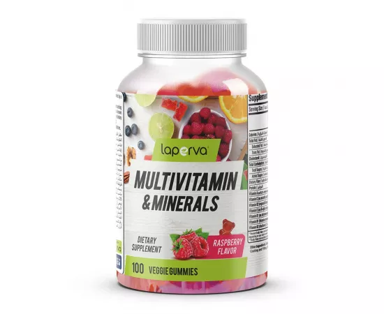 Laperva Multivitamin and Minerals Gummies 100 Veggie Gummies Raspberry