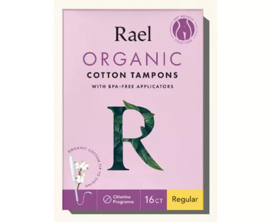 Rael Organic Cotton Tampons with Long Applicators - Regular