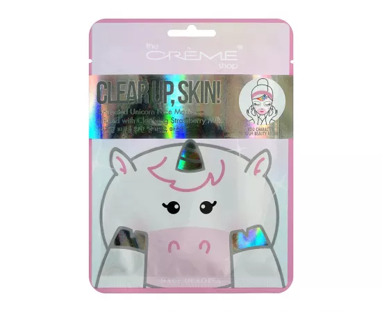 The Crème Shop Clear Up, Skin! Animated Unicorn Face Mask - Clarifying Strawberry Milk