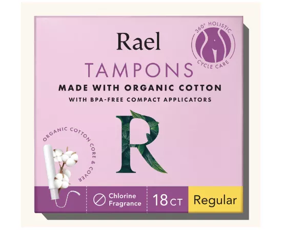 Rael Organic Cotton Tampons with Compact Applicators - Regular