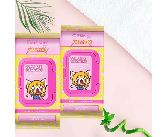 The Crème Shop Aggretsuko Complete Cleansing 20 Pre-Wet Towelettes