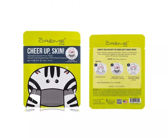 The Crème Shop - Cheer Up, Skin! Zebra Face Mask