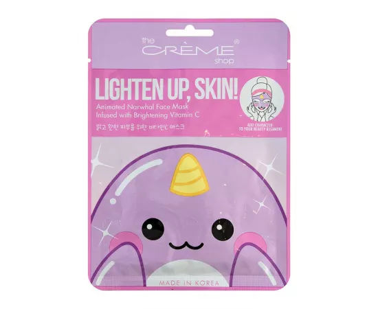 Lighten Up, Skin! Animated Narwhal Face Mask - Brightening Vitamin C