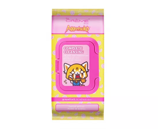 The Crème Shop Aggretsuko Complete Cleansing 20 Pre-Wet Towelettes