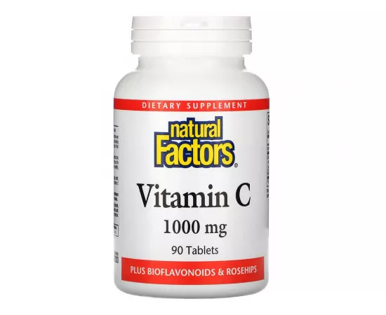 Natural Factors Vitamin C Plus Bioflavonoids & Rosehips 1000 mg 90 Tablets