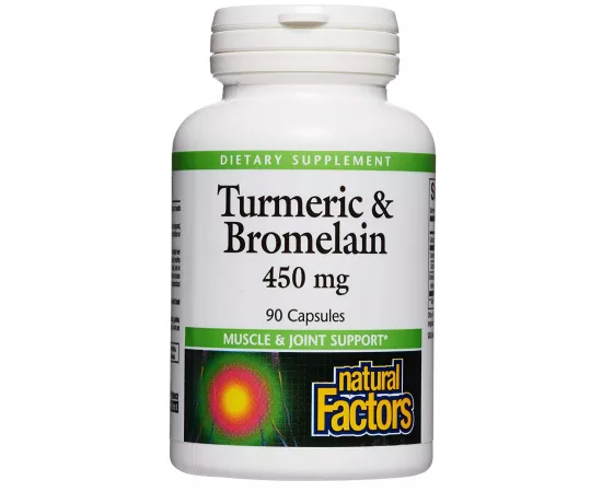 Natural Factors Turmeric & Bromelain 450 mg 90 Capsules