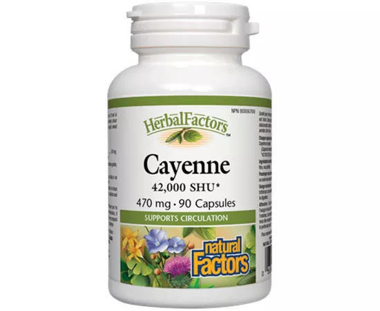 Natural Factors Cayenne 470mg 90 Capsules