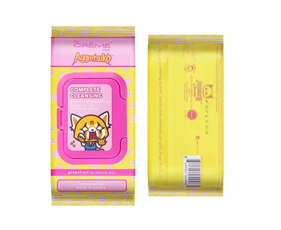 The Crème Shop Aggretsuko Complete Cleansing 20 Pre-Wet Towelettes