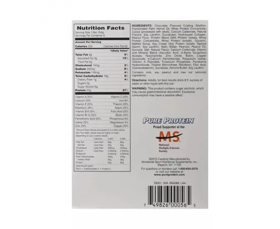 Pure Protein Chocolate Peanut butter 50g - Box of 6pcs
