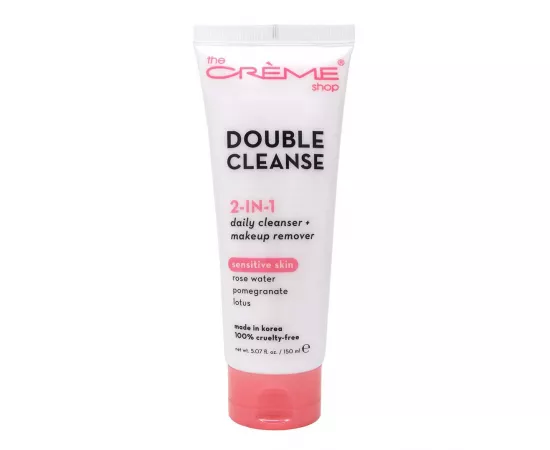 The Crème Shop Double Cleanse 2-In-1 Facial Foam Face Cleanser X Makeup Remover Rose Water Pomegranate Lotus Flower 150ml