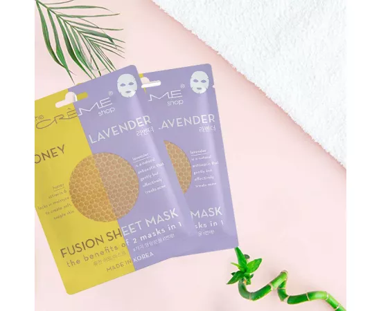 The Crème Shop Honey Lavender 2 In 1 Fusion Sheet Mask Honey Lavender Oil