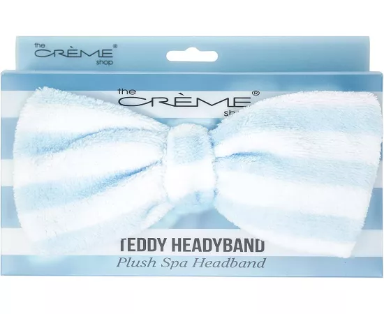 The Crème Shop Blue Teddy Headband with Stripes