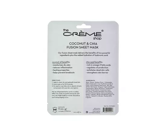 The Crème Shop Coconut Chia 2 in 1 Infusion Mask 25g