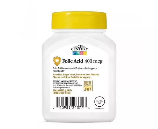 21st Century Folic Acid 400mcg 250 Tablets