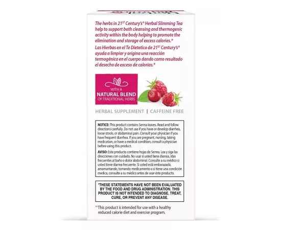 21st Century Herbal Slimming Cranraspberry Tea 24 Tea Bags