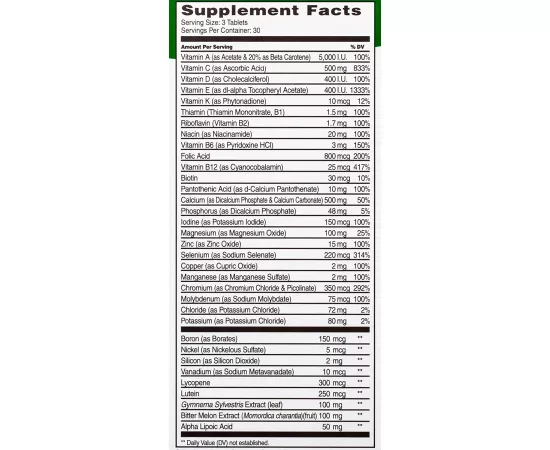 21st Century Diabetic Support Formula Tablets 90's