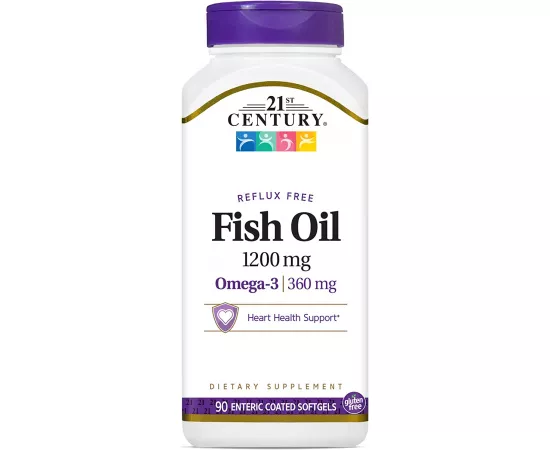 21st Century Fish Oil 1200 mg Enteric Coated Softgels, 90 Count