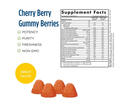 Nordic Naturals, Nordic Berries Cherry Berry, 120 Gummy Berries