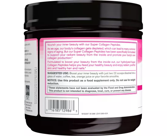 Neocell Super Collagen Peptides Powder (Type 1&3) 10g collagen peptides 14.1Oz (400g) Unflavored. Keto certified + Gluten free + GrassFed.