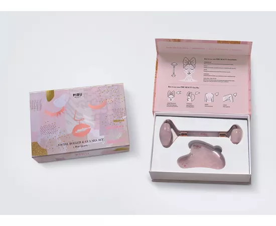 Pibu Beauty Rose Quartz Facial Roller