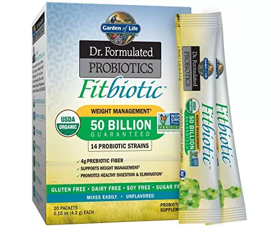 Garden of Life Dr. Formulated Probiotics Fitbiotic Unflavored 20 Packets (4.2g Each)