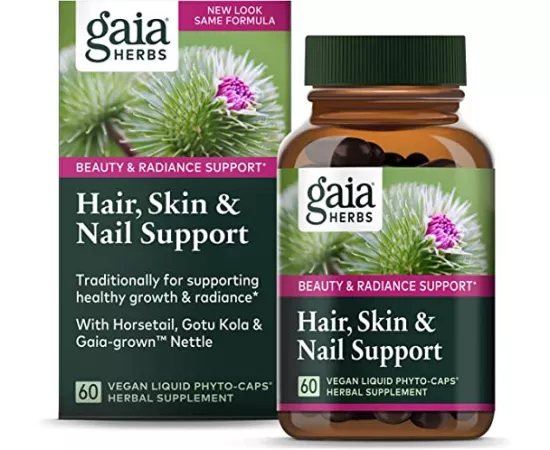 Gaia Herbs Hair Skin & Nail Support Vegan Liquid Phyto-Caps 60's