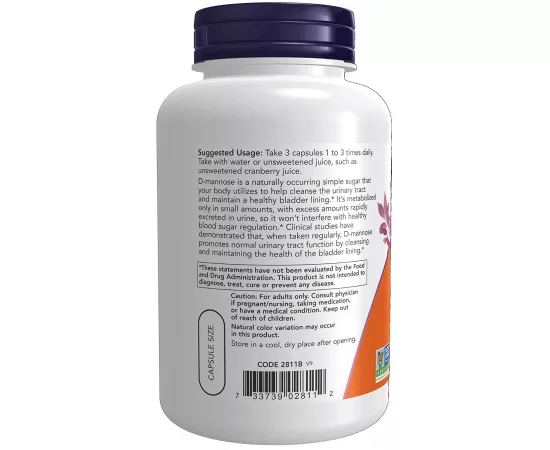 Now Foods D-Mannose 500 mg 120 Veg Capsules