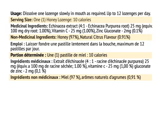 Honibe Honey Lozenges Immune Boost 10 Lozenges Pastilles