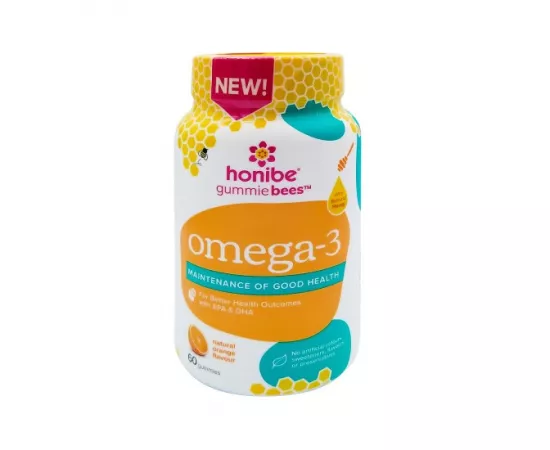 Honibe Omega-3 Honey Gummies Support Heart Health 60's