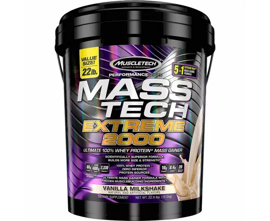 Muscletech Mass Tech Extreme 2000 Vanilla Milkshake 22.04 lb (10 kg)