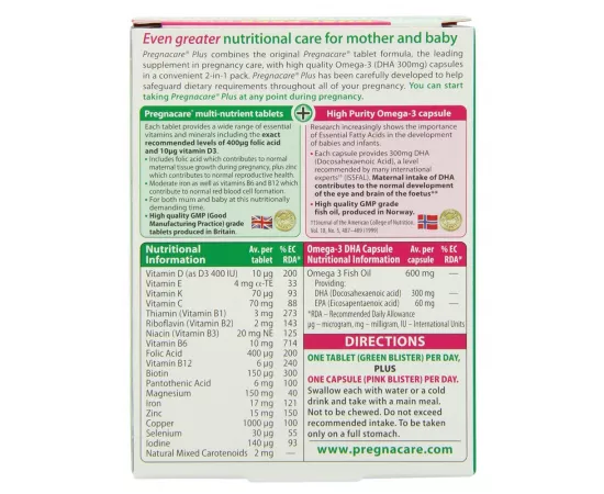 Vitabiotics Pregnacare Plus 56 Tablets