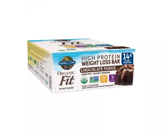 Garden Of Life Organic Fit Weight Loss Bar Chocolate Fudge 55 gm 12 Bars