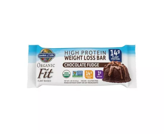 Garden Of Life Organic Fit Weight Loss Bar Chocolate Fudge 55 gm 12 Bars